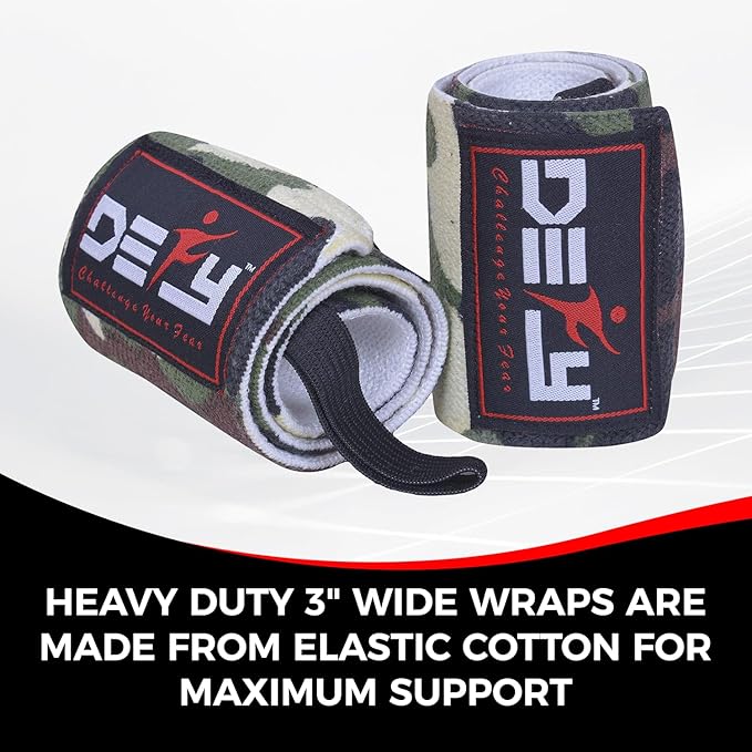 DEFY Fitness Wrist Wraps 18" Professional with Thumb Loops- Premium Quality, Strong Fastening Straps- Men & Women – Best for Weightlifting, Powerlifting,Strength Training
