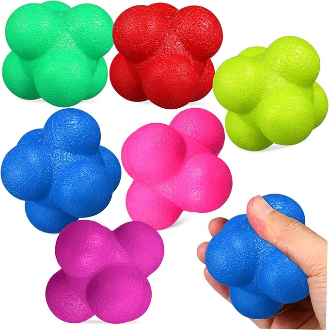 6pcs Hexagonal Reaction Balls Agility Training Equipment for Soccer Basketball and Volleyball Enhance Reaction Coordination Materials