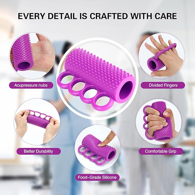 Hand Therapy Grip Ball for Stroke, Arthritis, Carpal Tunnel Pain Relief Recovery, Hand Squeeze Ball for Physical Therapy, Exercise Stress Balls for Adults, Improve Flexibility & Grip Strength