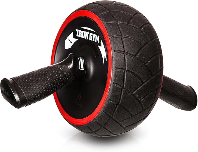 Iron Gym IRG013 Speed Abs Complete Ab Workout System, Abdominal Roller Wheel, 9.4 x 3.6 x 7.9, Black/Red