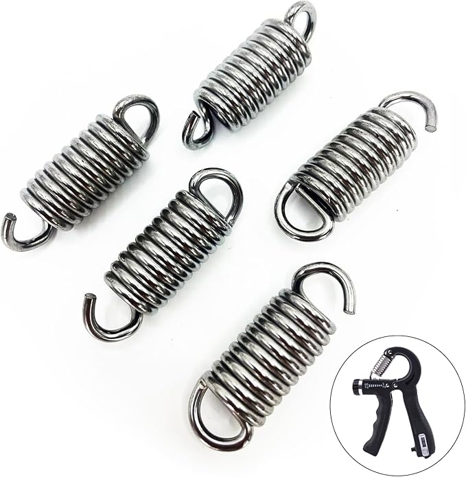 5 Pack Grip Strength Trainer Spring Replacement Stainless Steel Resistant Tension Springs For Hand Grip Strengthener Hand Gripper Squeezer Forearm Strengtheners Exerciser Repair Parts