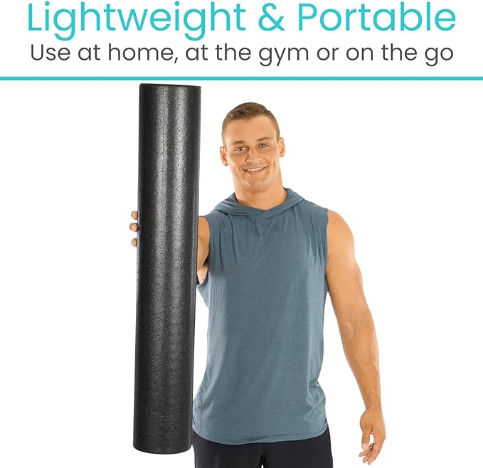 Vive High Density Foam Roller (36 inch) - Large Foam Roller for Exercise, Physical Therapy, Yoga, Pilates, Stretching - Pain Relief Massager for Trigger Point, Deep Muscle Massage, Myofascial Release