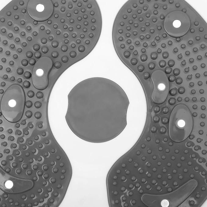 Twisting Disc Waist Trainer with Rope, Indoor Slimming Massage Board for Women, Gray Body Twisting Disc for Home Abdominal Fitness and Core Strength Training