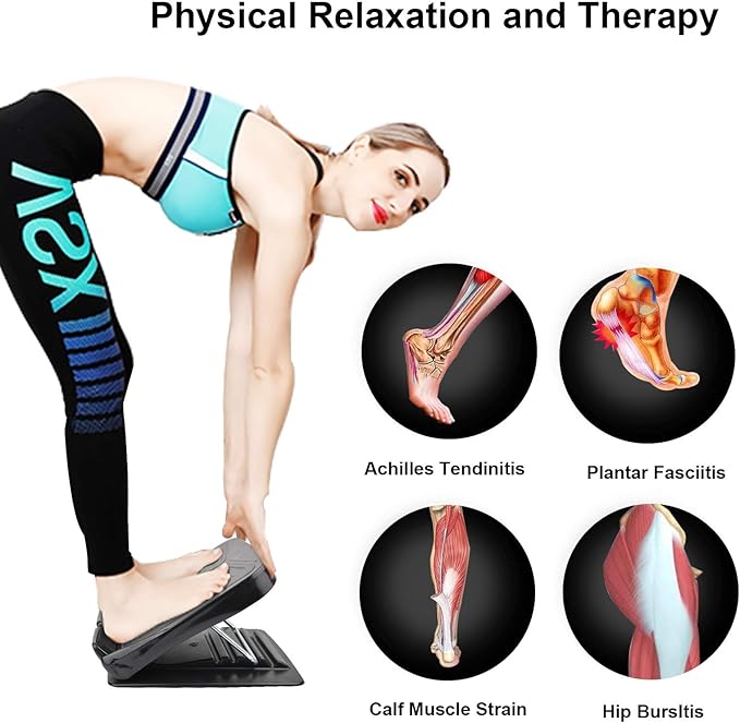 Slant Board, Calf Stretcher Ankle and Foot Incline Board for Stretching Tight Calves or Plantar Fasciitis Adjustable 4 Level (330 lb Capacity), Strength Training Equipment Leg Machines