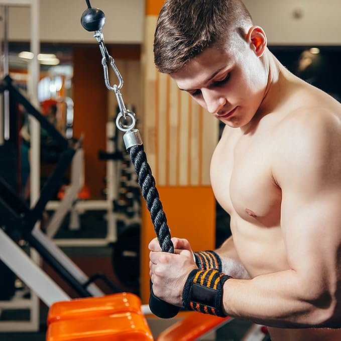 GSE Tricep Rope, Heavy Duty Tricep Pull Down Cable Machine Attachment, Strength Training Exercise Equipment for Home Gym (Single/Dual Available)