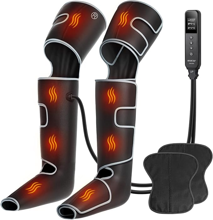 CINCOM Leg Massager with Heat and Compression, 3-in-1 Foot Calf & Thigh Massager for Circulation and Pain Relief Helpful for Lymphedema Edema Restless and Relaxation FSA - HSA