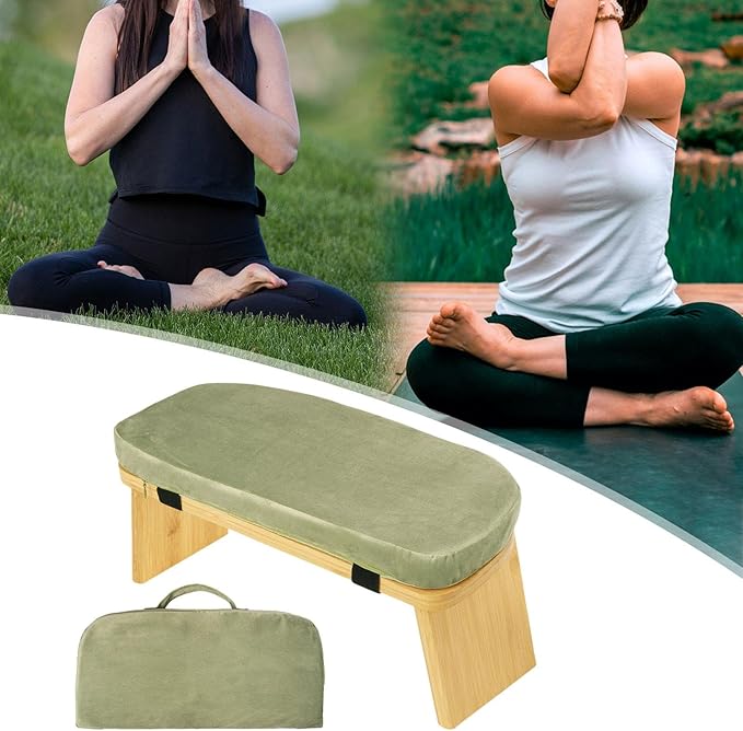 Bamboo Meditation Bench for Sitting and Kneeling, Ideal for and Prayer