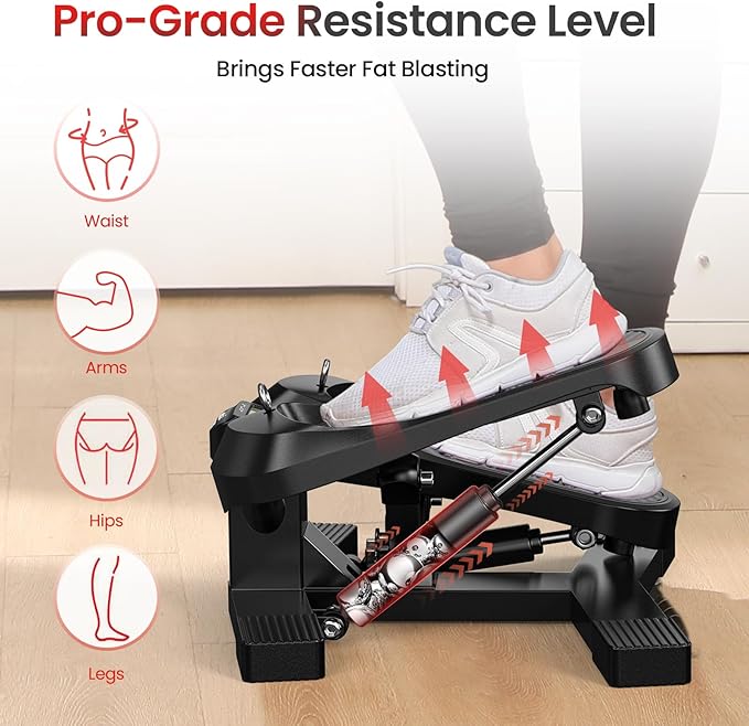 FLYBIRD Stair Stepper Machine for Workout, 350 LBS Capacity Twisting Stepper for Cardio Burning, Legs, Hips & Glutes, Fitness Equipment for Men and Women