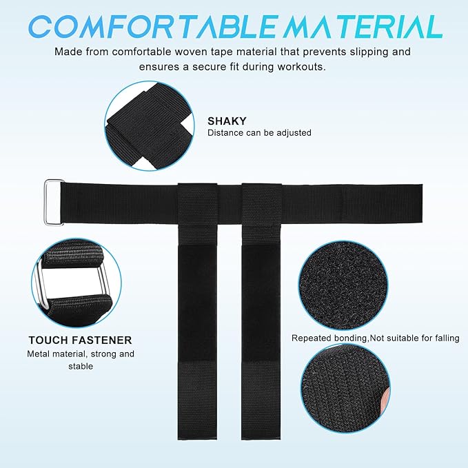 Veemoon 2 Pcs Adjustable Ankle Straps,dumbbell Foot Attachment Straps Gym Equipment for Leg Strength Training Home Gym Accessories