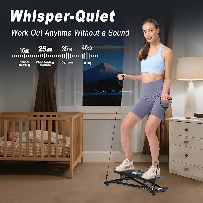 HOTWAVE Ski Balance Board with LCD Display and 300LB Weight Capacity, Rocking Stepper Ski Simulator for Home Workout, Ideal for Balance, Cardio and Core Workout for Adults