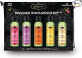Kama Sutra Massage Indulgence Kit Five Massage Oils - Fragranced with Essential Oils Massage Oil for Body - Sensual Massage Couples, Women, Men, Wife, Husband, Valentine Gift