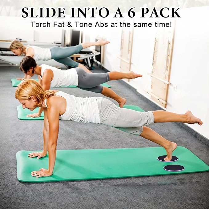 24 Pcs Core Sliders for Working Out Abdominal Exercise Discs Dual Sided Workout Disc Fitness Sliders Exercise Gear for Gym Floors Training Abdominal Core Strength