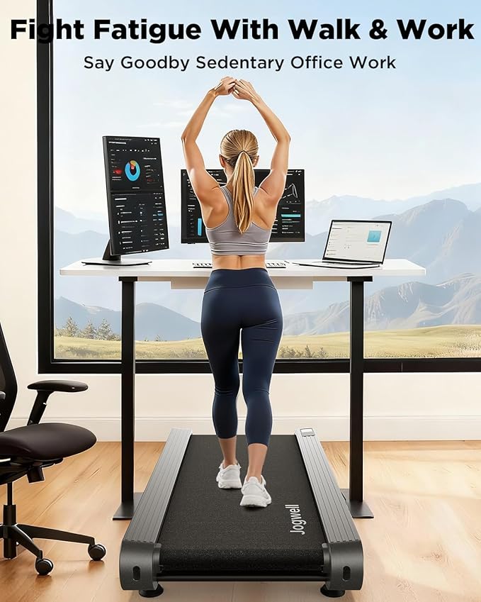 Jogwell Walking Pad Treadmill with 20%/15%/12% Auto Incline, 350lbs Capacity Treadmills for Home Office Under 35dB, Spacious Running Area, Vertical Storage, 3/3.5HP Brushless