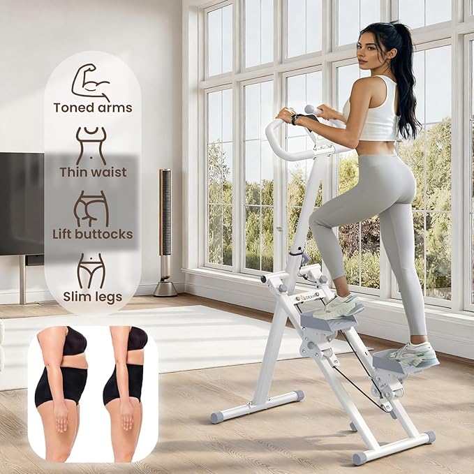 Stair Stepper for Home, Stair Master for Exercise at Home Folding Stair Stepper for Full-Body Workout Compact Stair Climber with Resistance/Phone Holder/Adjustable Handlebar & Pedals