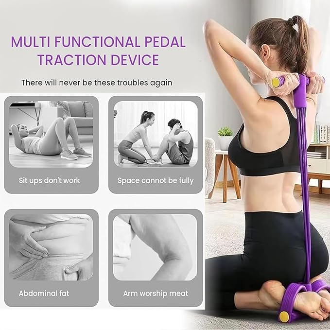 3 in 1 Resistance Bands with Handles, 8 Tube Pedal Resistance Device-Detachable and Adjustable, Fashion Puller Exercise, Multifunction Tension Rope for Strength Training