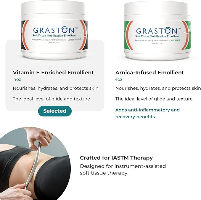 Graston Technique Vitamin E Enriched Emollient Cream - 4oz Jar, Ideal for IASTM Massage Lotion & Massage Cream, Perfect Vitamin E Cream for Massage and Physical Therapy, 3-Pack