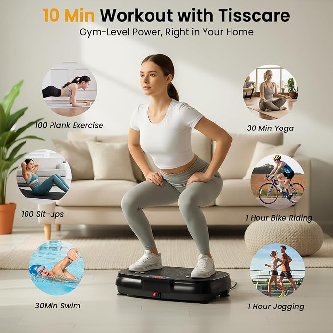 Vibration Plate Exercise Machine: TISSCARE Vibrating Plates for Weight Loss and Lymphatic Drainage, 400lbs Shake Plate Whole Body Workout Platform for Home Fitness Fat Burner Gifts
