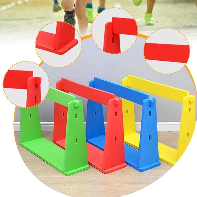 Agility Training Hurdle,Agility Speed Training Equipment,Improves Strength Jumping Bar Set Adjustable for Football Athletic, red