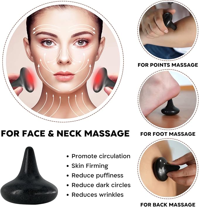 Hot Stones for Massage - Hot Rocks Mushroom Shaped Basalt Massage Stone for Home Spa Relaxing and Pain Relief