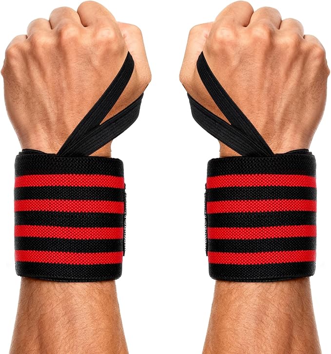 22 Inch Gym Wrist Wraps, Weightlifting Wrist Wraps, Adjustable Nylon Wrist Support with Thumb Loop for Powerlifting Bench Press Strength Training for Men and Women