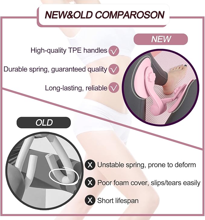 Pelvic Floor Exercise Devices, Inner Thigh Kegel Exerciser, Kegel Trainer for Postpartum Rehabilitation, Exerciser of Thigh at Home, Hip Under Desk Exercise Men Women with Band