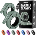 DMoose Fitness Barbell Clips 2 Inch (Pair) - Quick Release Olympic Barbell Clamps & Collars with Anti Slip TPR Grip for Secure Weightlifting and Powerlifting - Weight Clips for Bars at Home or Gym