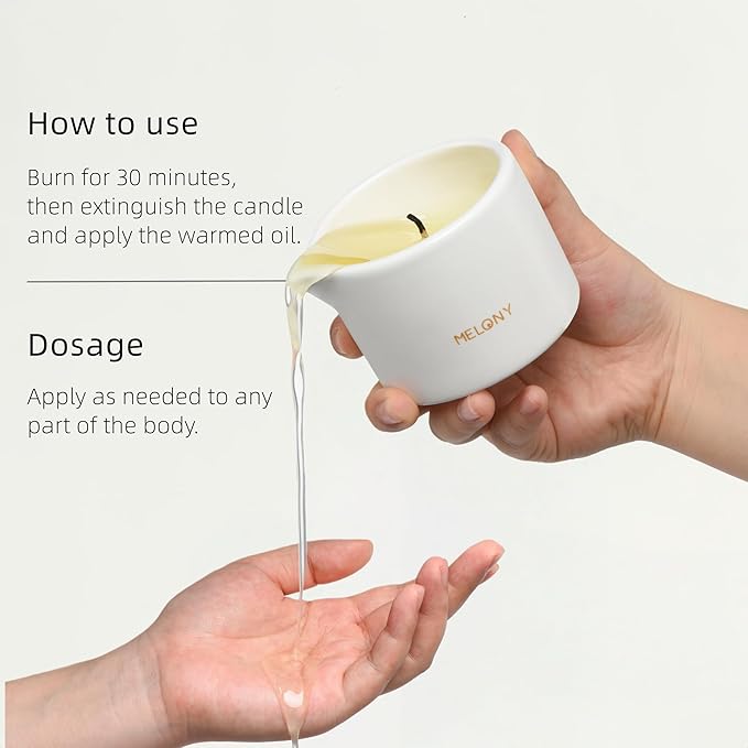 MELONY Massage Candle | Gentle Softening for Nourished, Hydrated, Balanced Skin (Enigmatic Cedar 130 g / 4.5 oz)