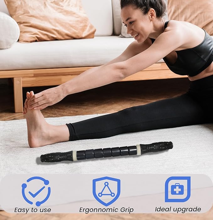 Muscle Roller Stick Ctwctr Massage Roller for Lymphatic Drainage, Cellulite Massager, Leg Massager for Circulation and Pain Relief, Deep Tissue & Trigger Point Massage