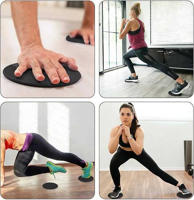 17.5cm/6.89In Round Core Sliders for Working Out,Set of 4 Exercise Core Pilates Sliders,Floor Foot Slider for Exercise 2 Color