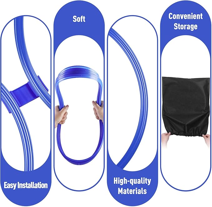 Shappy 50 Pcs Agility Rings with Storage Bags 15 Inch Agility Exercise Rings Training Hoops Plastic Speed Jumping Hoops for Gymnastics Sports Soccer Football Practice Games