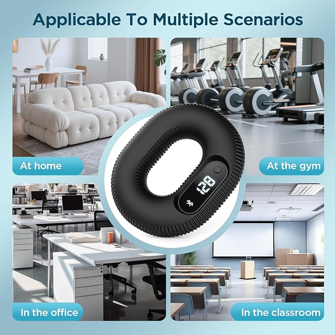 Smart Grip Trainer, Supports Multiple Game Interaction and HID Mode Video Browsing,Grip Strength Trainer for Fitness, Stress Relief and Rehabilitation Training, Resistance 30 Pounds Hand Trainer Black