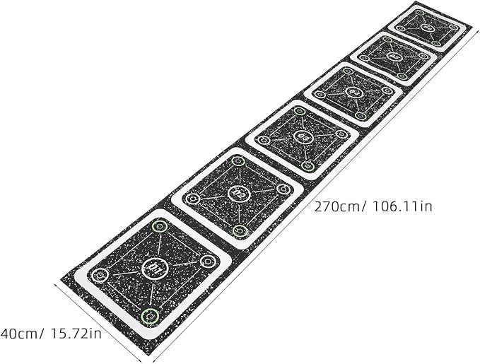 Agility Ladder Training Mat Rubber Soft Ladder Pad 6-Section Green Quickness and Agility Workout Equipment for Soccer Football Fitness