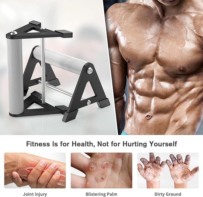 Push Up Stand, Pushup Handles for Strength Training, Heavy-duty Stainless Steel Push Up Bars Gym Exercise Equipment, Hold Up to 500lbs, 1 Pair