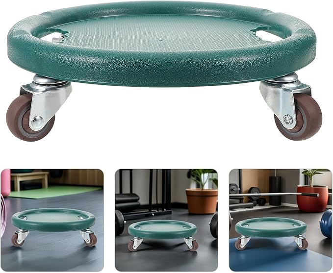 FUOYLOO Ab Roller Wheel with Four-wheel Design, Silent Core Training Exercise Gliders Discs for Abdominal Workout, Green Multifunctional Strength Training Equipment for Home Fitness