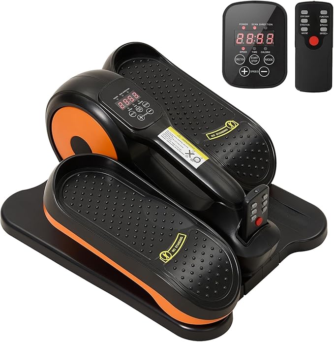 Under Desk Elliptical Machine,Electric Ellipse Leg Exerciser as See on TV with Remote Control,12 Level Speeds Seated Pedal Exerciser for Seniors Adults, Manual & Auto Mode