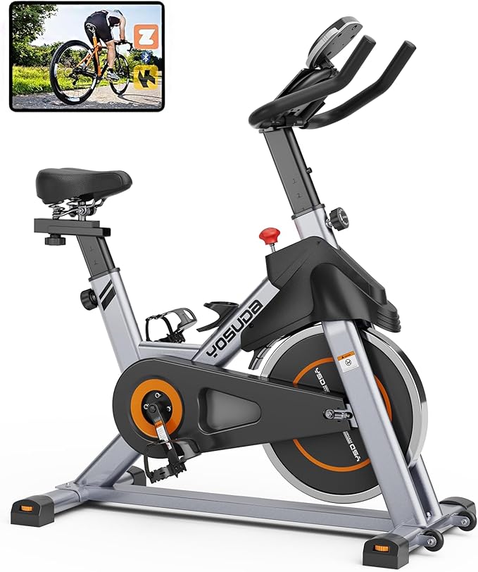 YOSUDA Magnetic Exercise Bike for Home, 350 LBS Capacity Brake Pad Stationary Bike, Indoor with Exclusive App and Fitness Courses for Weight Loss