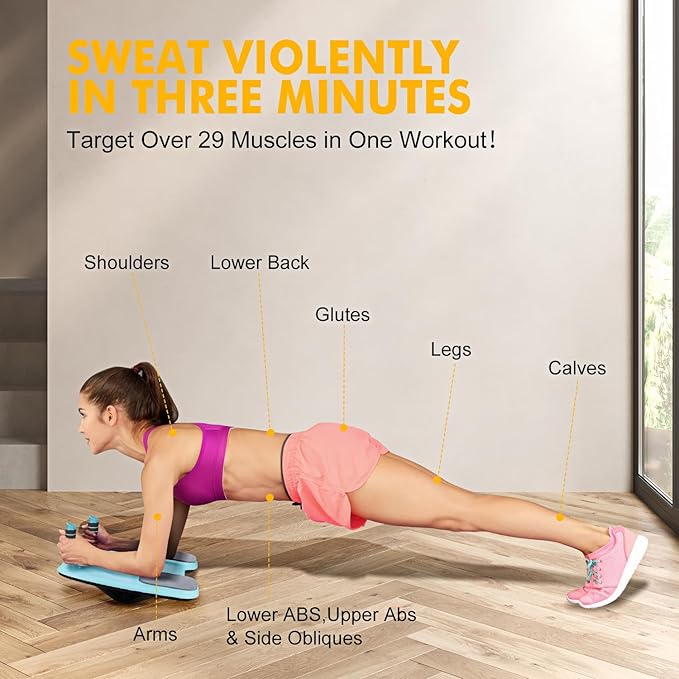 2-in-1 Balance Boards & Wobble Board with Adjustable Handles – Balance Boards for Adults AB Workout Equipment with Balance Pad, Balance game for Wobbles Adults, gifts for Balance Board Kids game