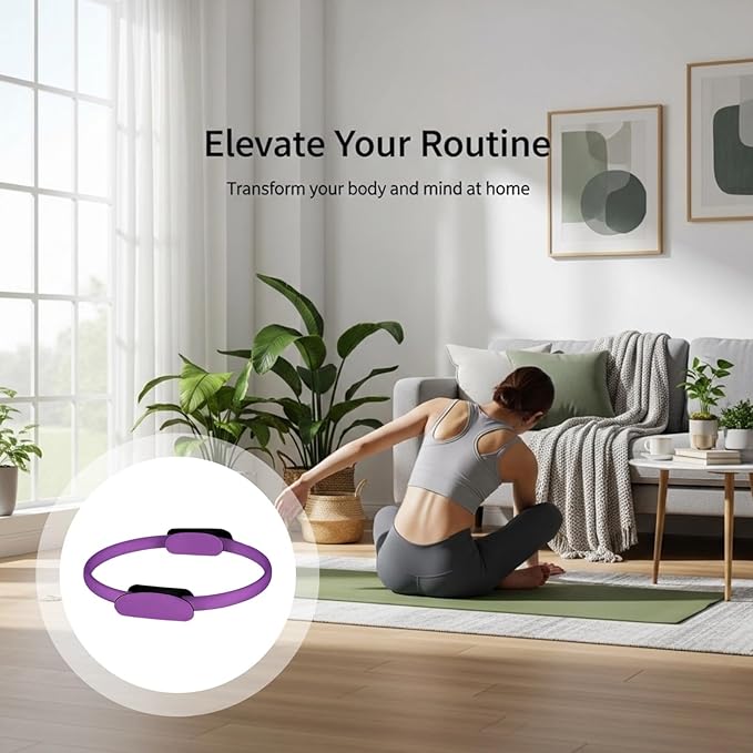 5 Pcs Pilates Loop, Ball and Resistance Bands Set, Home Workouts Kit with Guide and Present Box, Includes 15 in Pilates Loop and Ball