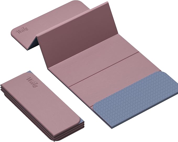 1/2 Inch Extra Thick Yoga Mat Pilates Equipment, 70"x24" Odorless Workout Mats for Home Gym, Non-slip Exercise Mats for Women Men Home Workout, Foldable Yoga Mats for Travel Camping Sleeping