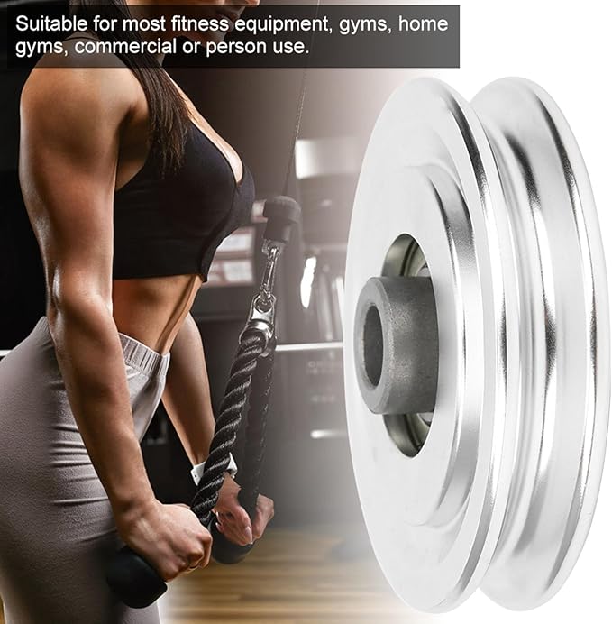 Agatige Aluminum Pulley Wheel, 70mm 80mm Power Rack Pulley Attachment Bearing Gym Pulleywheel Strength Training Exercise Hardware for Home Gym Equipment