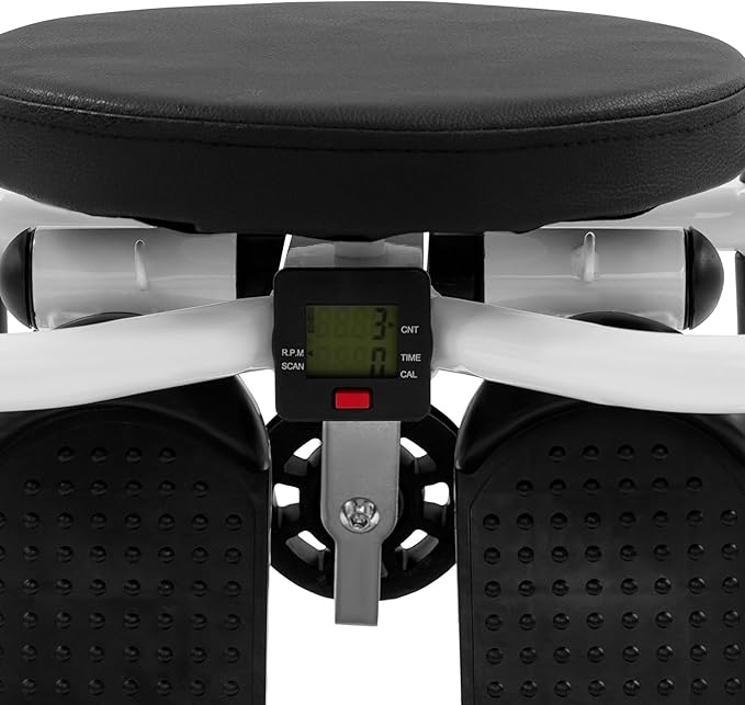 3-in-1 Multi-Function Stepper with Seat Mini Sport Stepper with Resistance Bands & Mat Stair Stepper Machine for Home Workout, Waist Legs Full Body Exercise