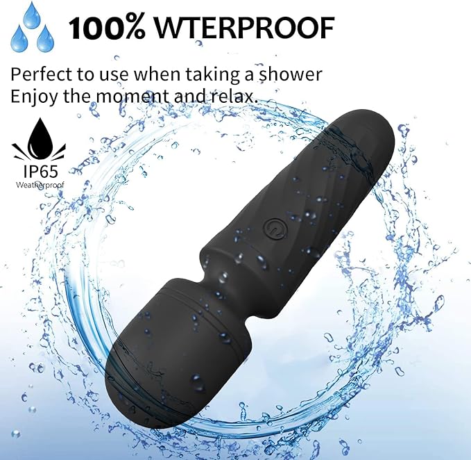 Handheld Personal Mini Massager Tool– Waterproof, USB Rechargeable, 10 Vibration - Perfect on Back Legs Hand Pains and Sports Recovery(Black)