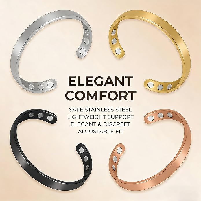 Magneva Adjustable Magnetic Acupressure Ring – Cortisol Balance, Stress Relief & Better Sleep Aid