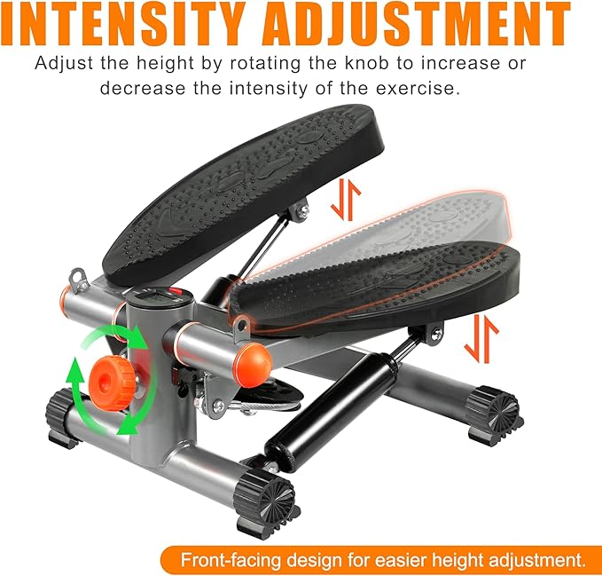 Stepper for Exercise at Home Mini Stair Stepper with Resistance Bands Exercise Equipment for Home Stair Climber Stepper Machine for Home Gym Cardio Equipment for Full Body Workout