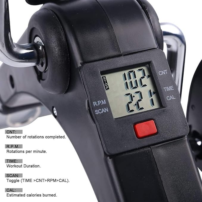 Foldable Under Desk Exercise Bike Portable Arm and Leg Pedal Exerciser