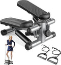 Sweetcrispy Mini Stair Steppers with Resistance Bands for Exercise at Home, Portable Exercise Twist Stepper Machine for Full Body Workout, 300LBS Capacity