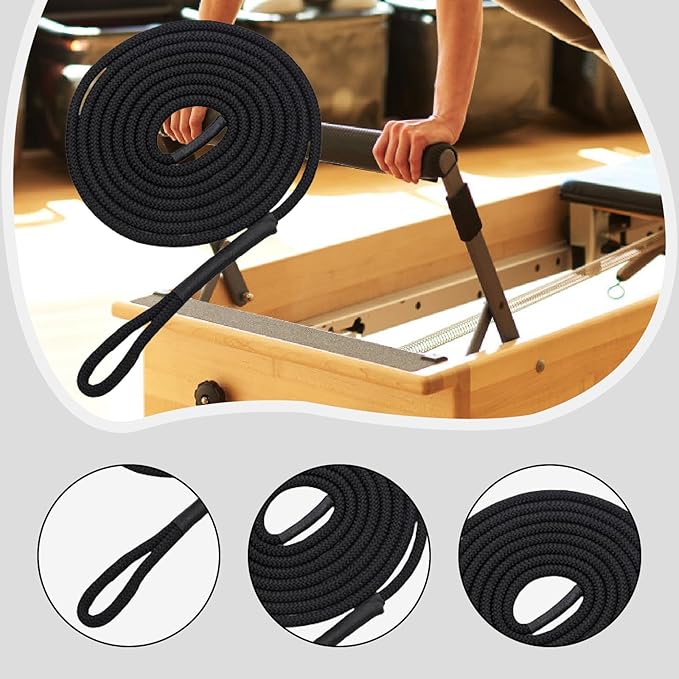 Pilates Reformer Pull Rope Part Band Fitting 102.36inch Length Hardware for Pilates Core Bed Yoga Fitness Exercise Equipment