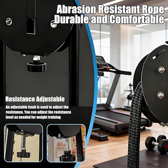 Endless Rope Trainer, Home Gym Equipment, Pulley Cable Machine System with Adjustable Resistance, Full Body Workout Tool, Portable Rope Exercise System for Athletes, HIIT & Functional Workouts