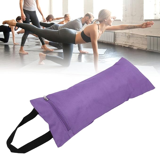 Yoga Sandbag, 3 Colors Zippered Design Oxford Cloth Material Bag, Rollable Foldable Weighted Fitness Bag for Adding Weight and Support