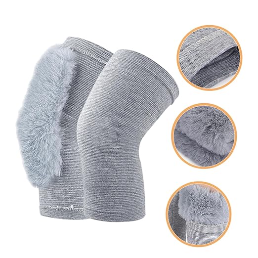 1pair Warm Knee Support Sleeve Self-heating Elastic Knee Wraps for Joint for Men Women for Sports Running and Daily Wear